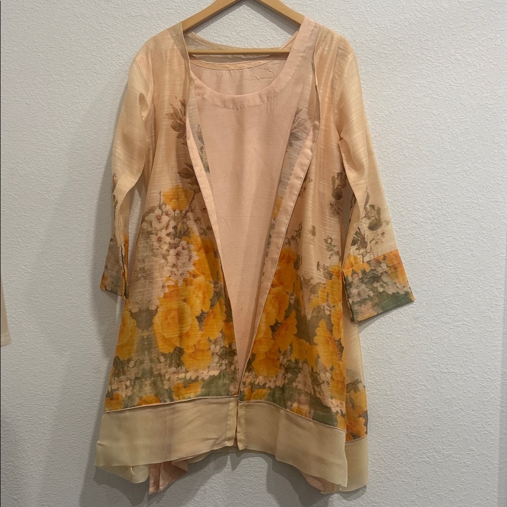 Floral Long Sleeve Kimono with Inner
